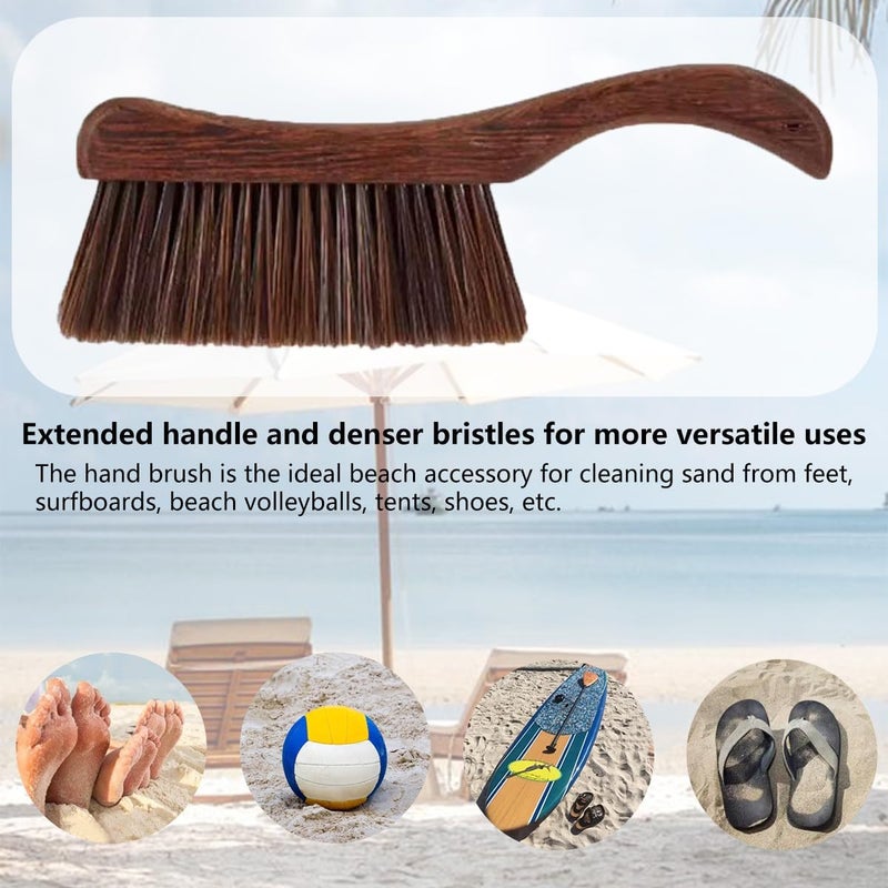 Nailuck Sand Cleaner Wooden Brush,Clean Feet and Skin,Bag Beach Accessories for Vacation, Beach Sports, Pets and Lakeside Recreation (Brown) - Image 4